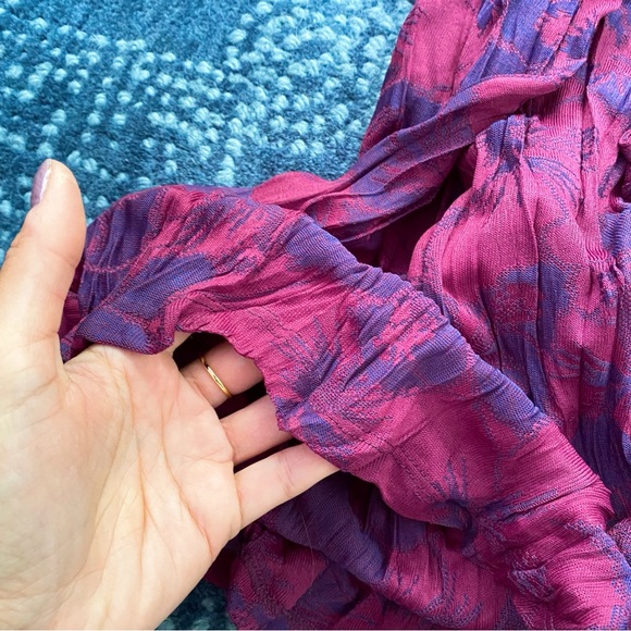 💜 ZARA BOHO PURPLE PINK JACQUARD LONG SLEEVE SIDE TIE MAXI DRESS! - Picture 14 of 16